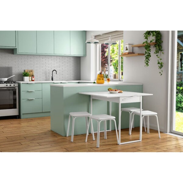 Mesa Plegable Desayunador Bran Negro BLANCO