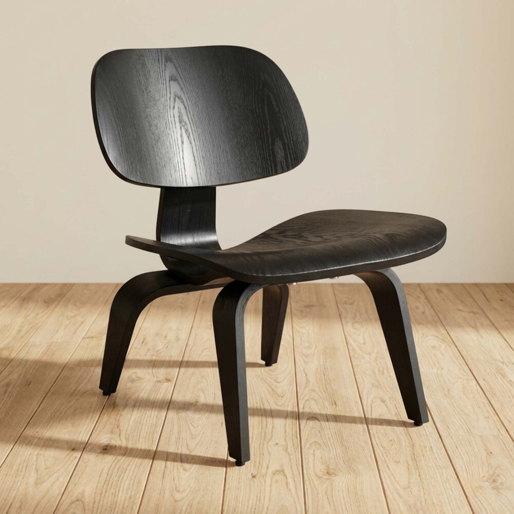 BUTACA LCW MADERA NEGRO ESTILO EAMES