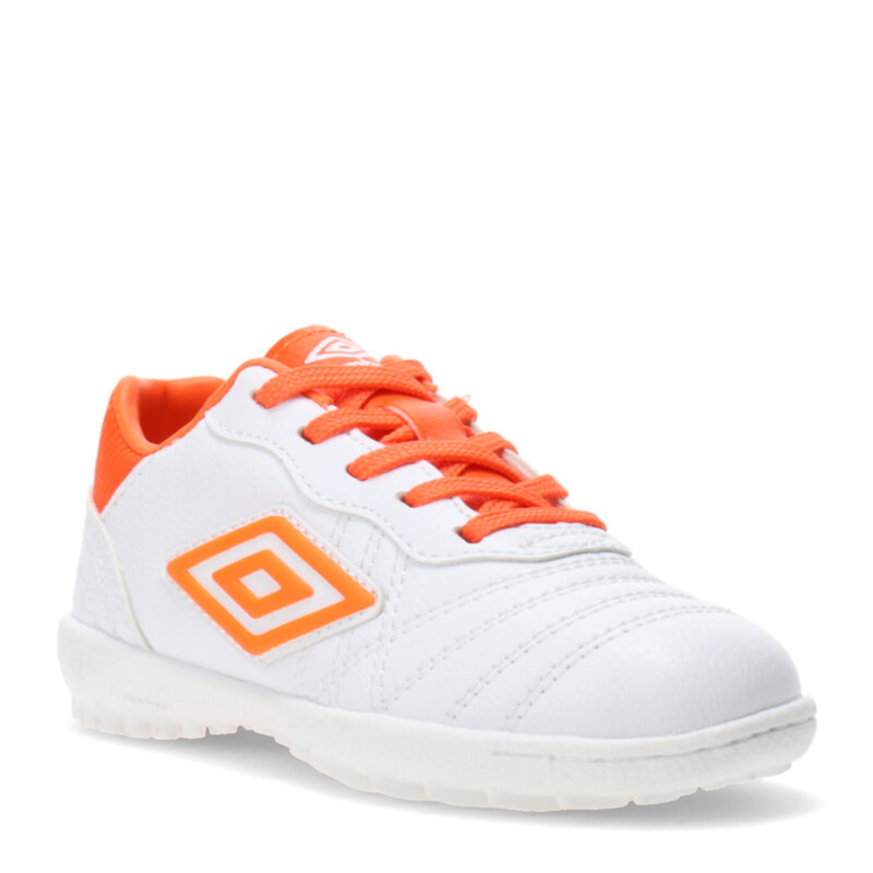 Championes de Fútbol 5 Infantiles Umbro Touch TF Blanco - Anaranjado