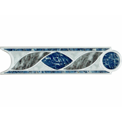 Guardas Sin Fin Azul Y Gris 5X20 Cerámica Azulmat 000