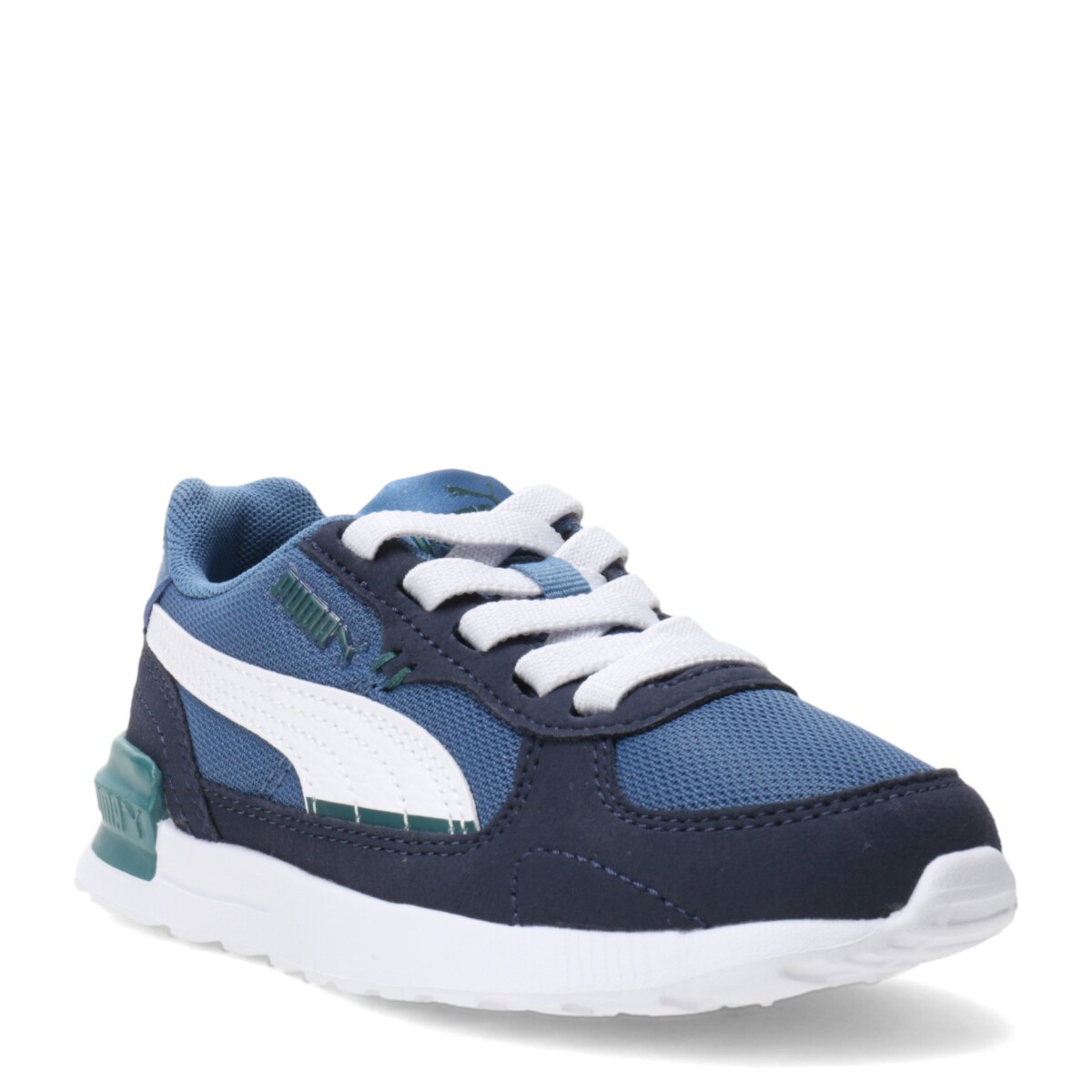 Championes Infantiles Puma Graviton AC - Azul Marino - Blanco - Verde 