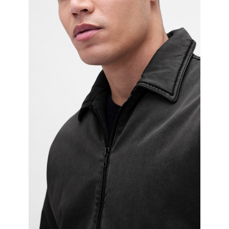 WASHED CANVAS BOMBER BLACK 1