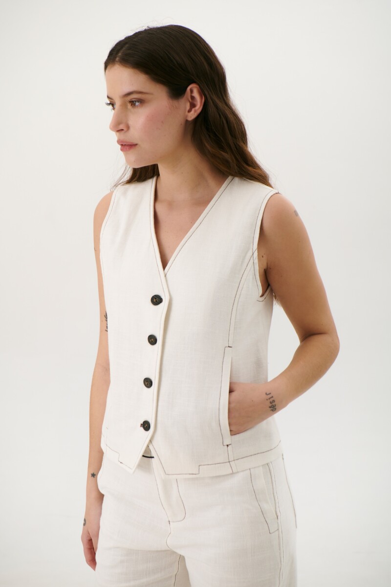 CHALECO LINO ART BLANCO