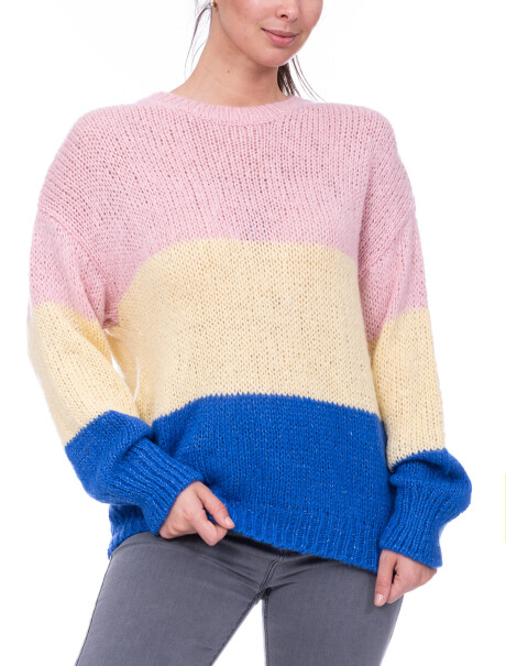 Sweater rayado rosa