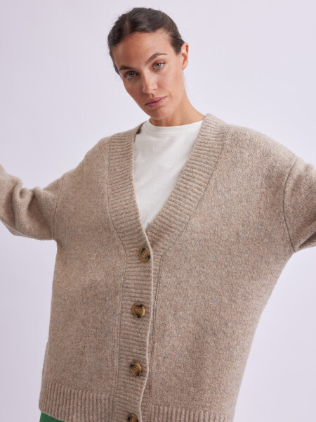 Cardigan de punto Beige