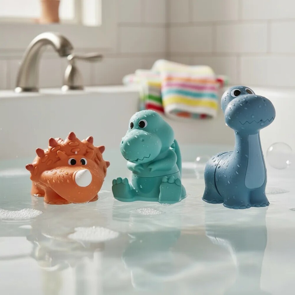 Juego baño DINOS lavables BUBA silicona Juego baño DINOS lavables BUBA silicona