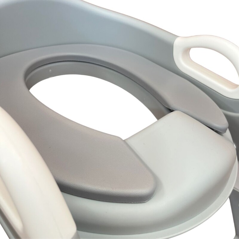 Asiento Reductor Inodoro Aprendizaje Infantil Escalera Color Gris