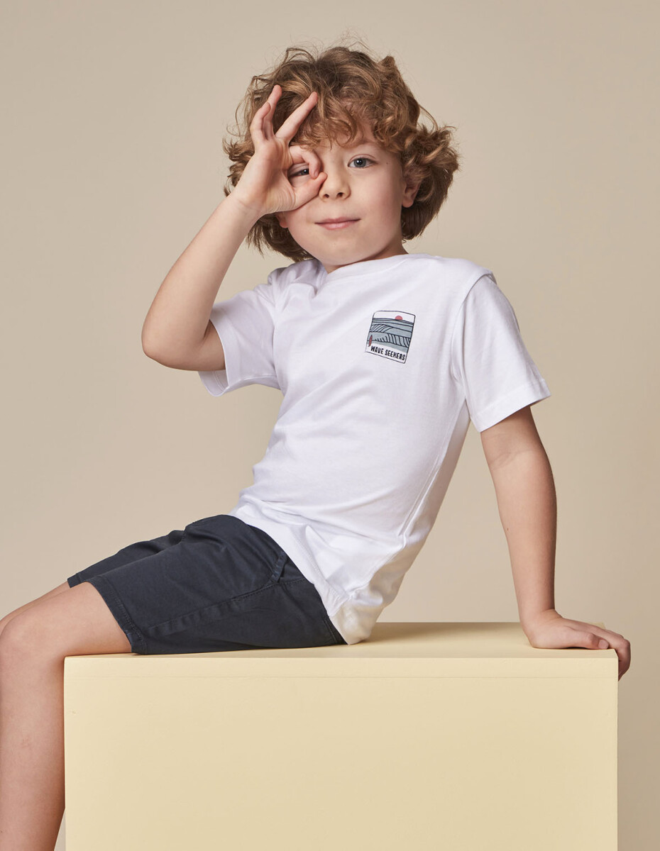 Camiseta Print Waves - Blanco 
