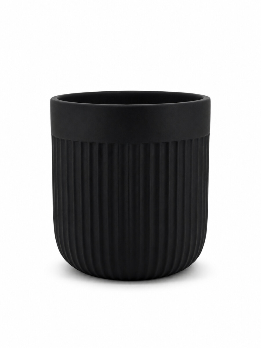 MACETA DECORATIVA CURVA - NEGRO 