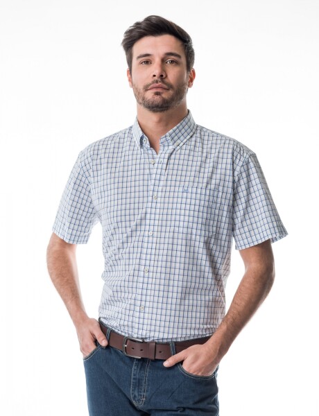 Camisa Cuadros Celeste
