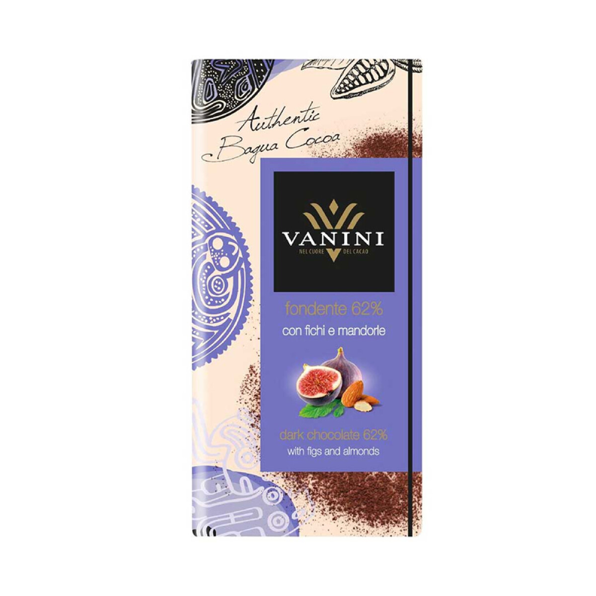 Chocolate vanini 62% higo y almendras 100gr 