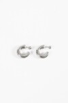 Aros gruesos pin circular plateado