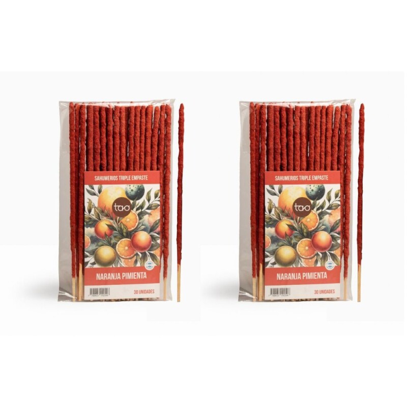 INCIENSO TAO TRIPLE EMPASTE SAGRADA MADRE - 2 PACK X30 Naranja/pimienta