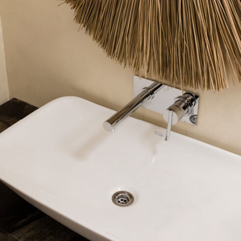 Griferia De Lavatorio De Pared Monocomando Cromo Fv 000