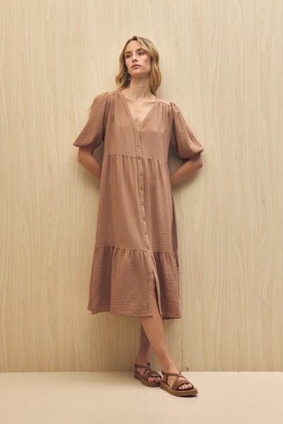 VESTIDO FARROW Beige Oscuro