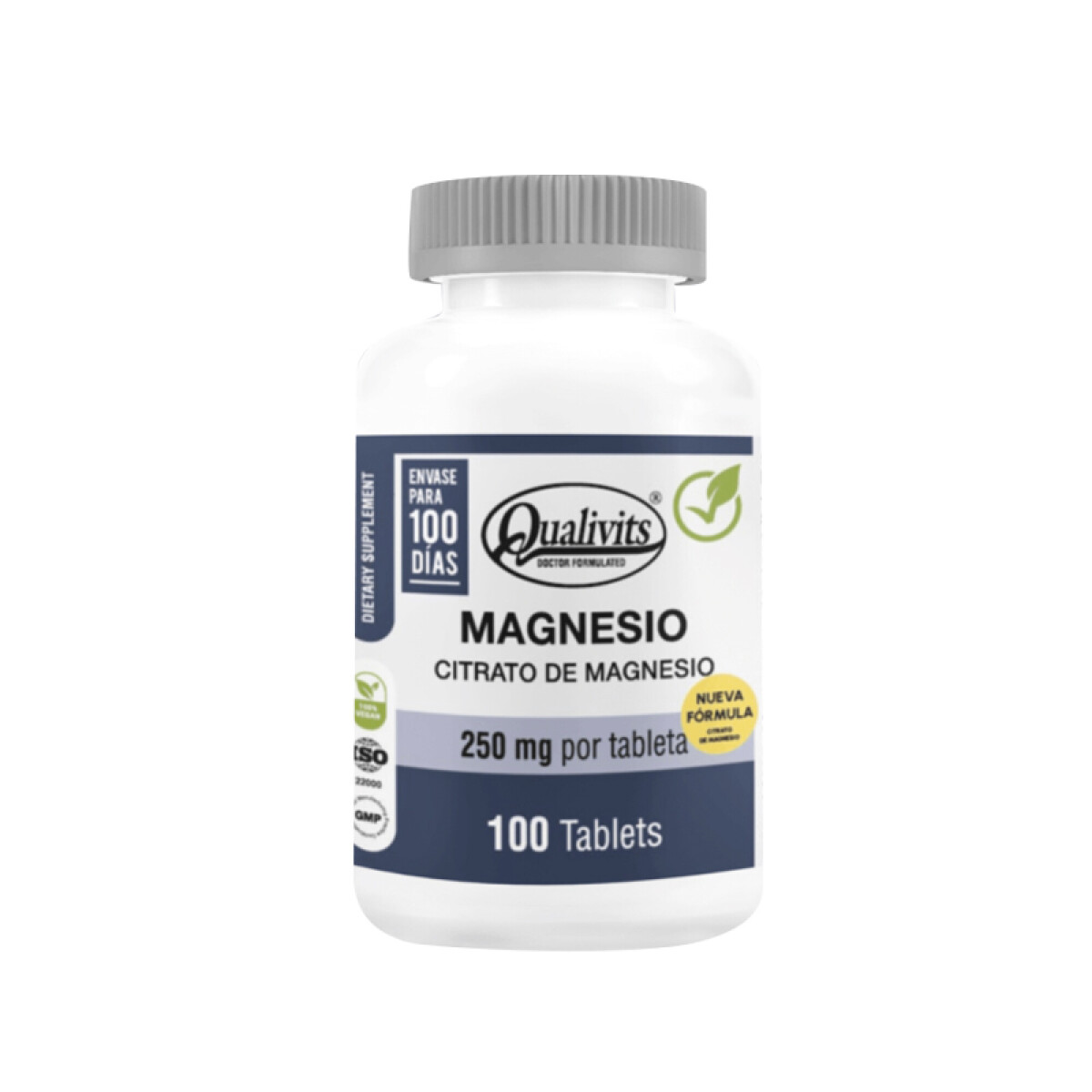 CITRATO DE MAGNESIO QUALIVITS 250 MG 100 TAB 
