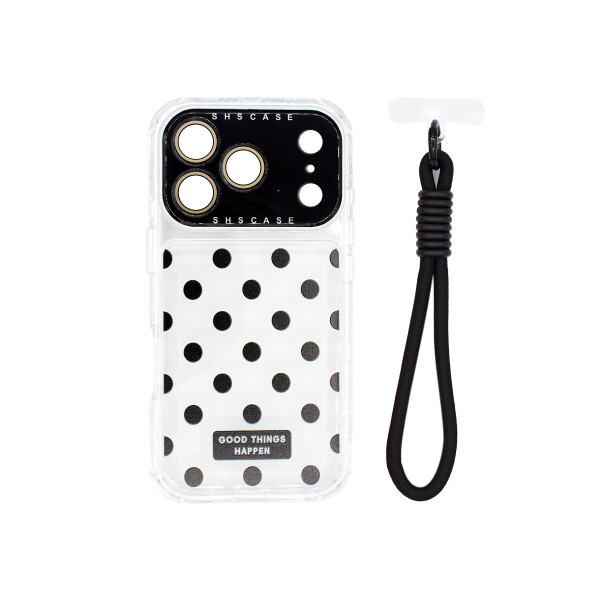 Protector para iPhone 17 Pro diseño lunares color negro Protector Para Iphone 17 Pro Diseño Lunares Color Negro