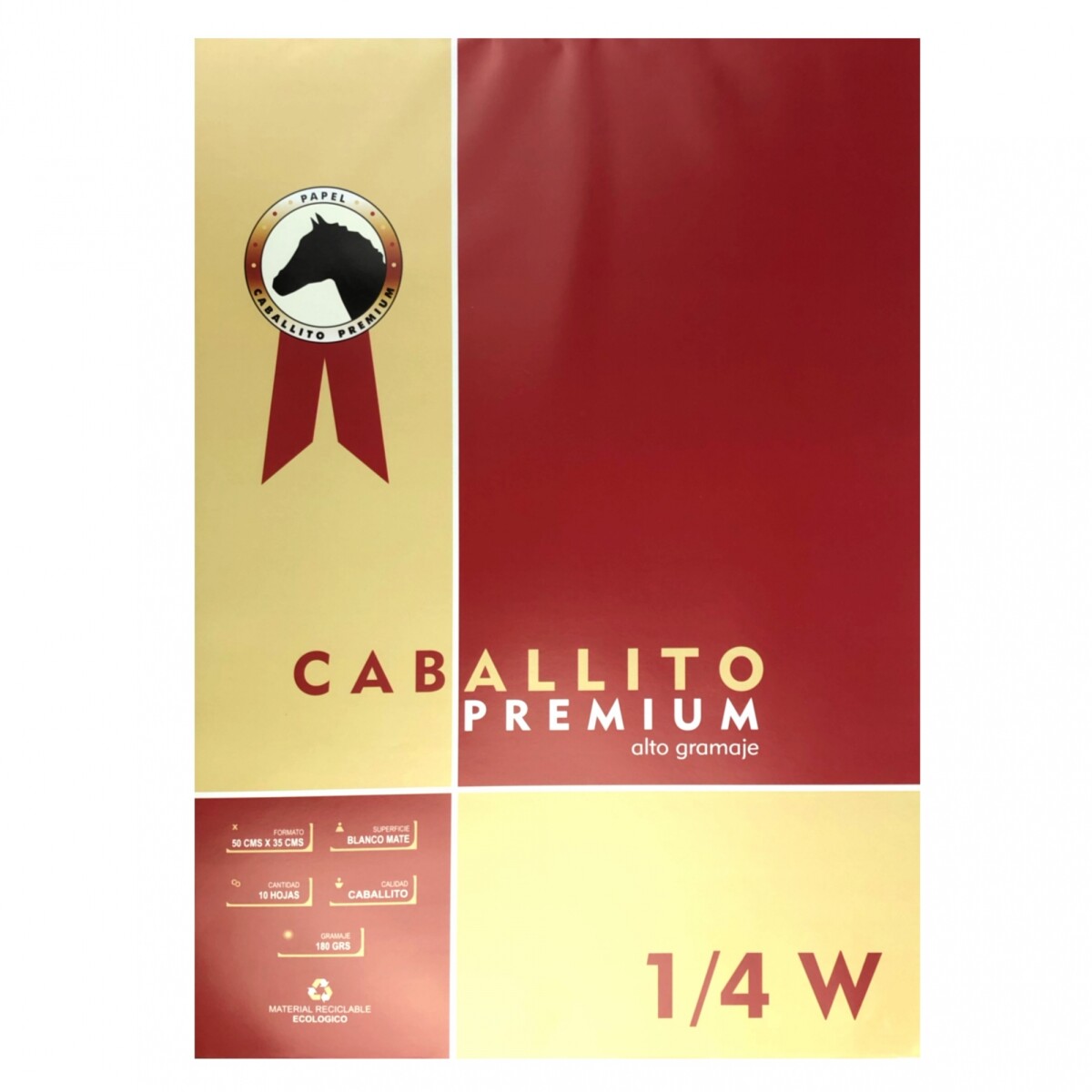 Block de Hojas Caballito Premium 1/4 180 grs 