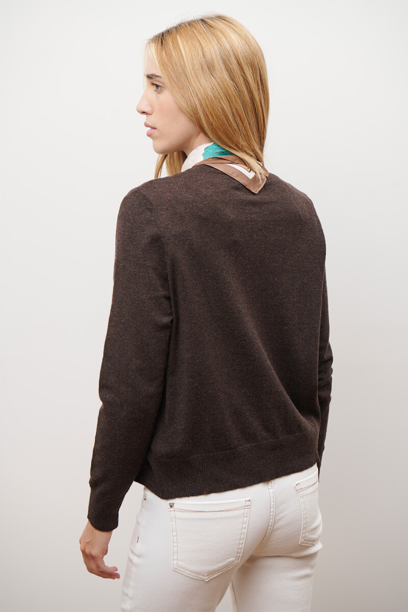 CARDIGAN TWIN MARRON