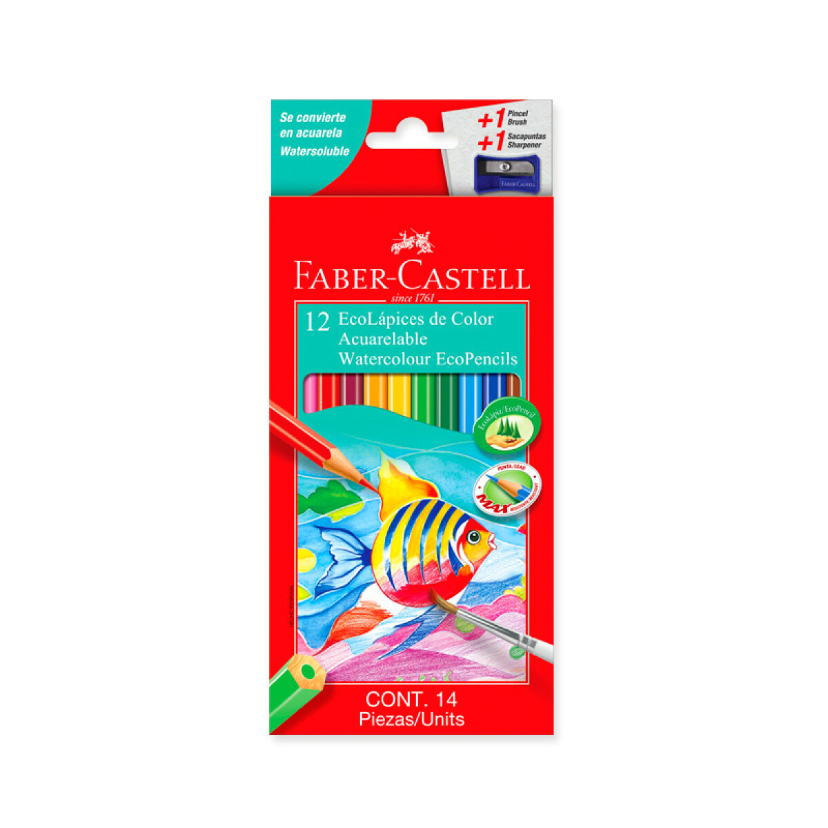 Lápices acuarelables Faber-Castell - 12 colores 
