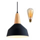 Lampara Colgante De Techo Color Y Madera Diseño Nordico Negro