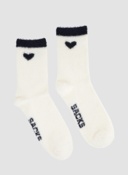 Medias chenille fur love 1/2 caña Blanco