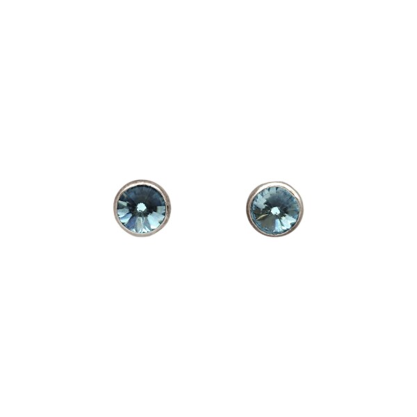 Abridores bebe Circulos - Plata 925 - Piedra Zirconia azul - AB3003 Conpiedra