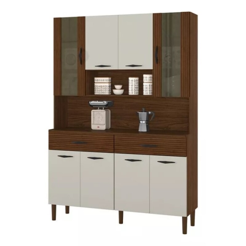 Kit Cocina Golden 8p. Nogueira Off White Ripado Kit Cocina Golden 8p. Nogueira Off White Ripado