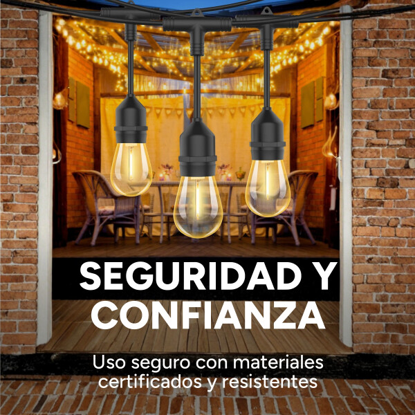 Guirnalda 10 Luces Luz Cálida 5 Metros Interior Exterior Variante Calida