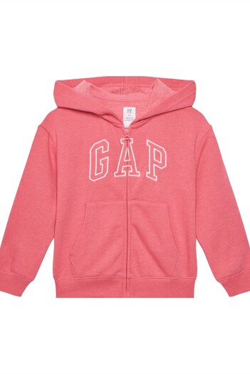 Buzo Canguro Con Cierre Logo Gap Con Felpa Niña Pink Jubilee Neon 267