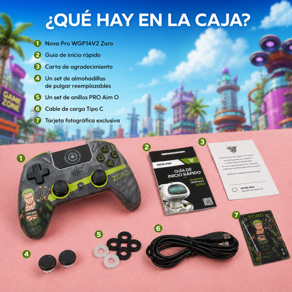 Joystick Fantech One Piece Zoro Pc Ps3 Ps4 Wpg14v2 JOYSTICK WGP14 ZORO ONE OIECE INALAMBRIC