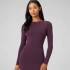 Vestido Seamless Long-Sleeve Mini Dress Mujer Oxblood