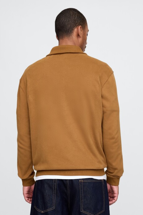Buzo Deportivo Medio Cierre Logo Gap Hombre Bright Brown