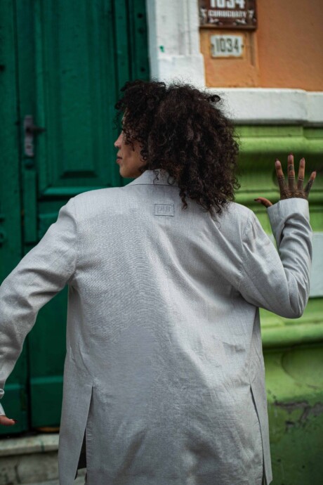 Blazer Sastre Lurex Gris