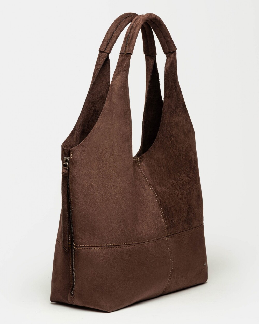 Shopper Amalfi en efecto gamuza Chocolate