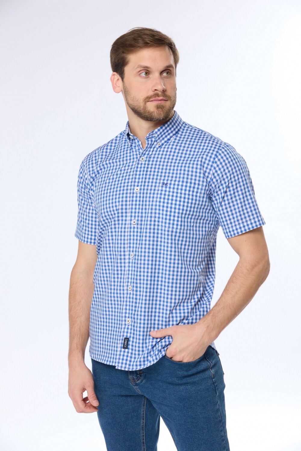 CAMISA SPORT A CUADROS Azul