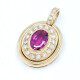 Colgante En Oro 18K, Turmalina Y Brillantes Colgante En Oro 18K, Turmalina Y Brillantes