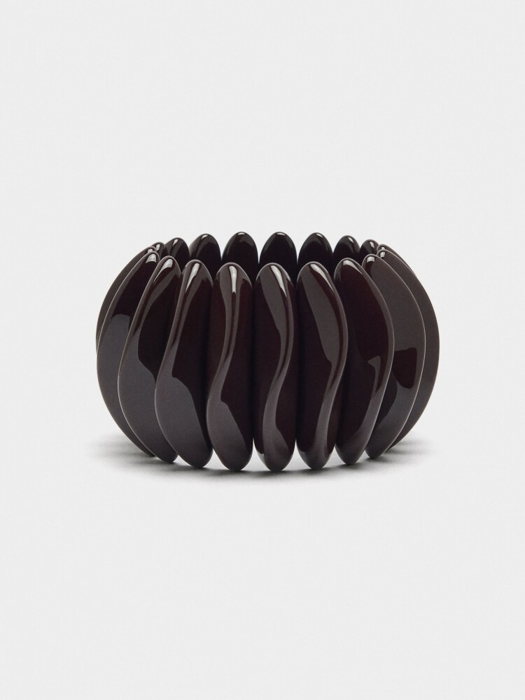 Pulsera Elástica Con Ondas burdeos