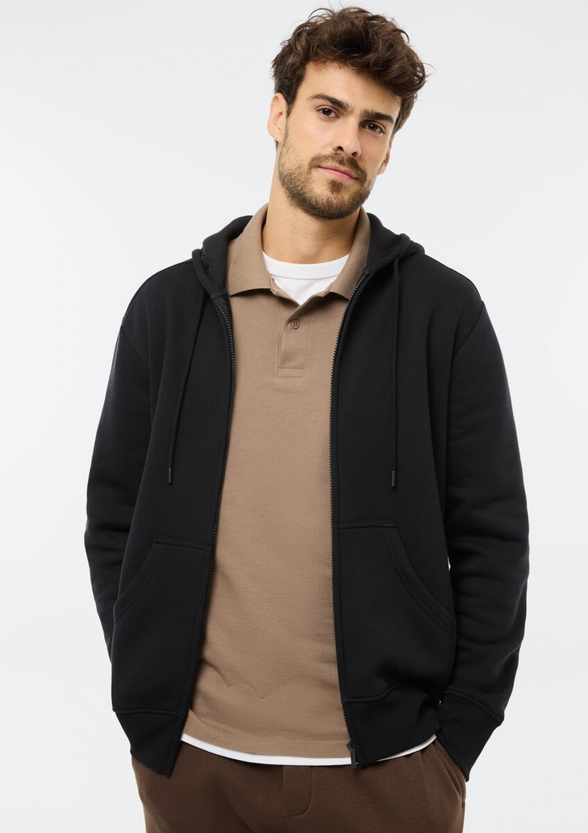 CAMPERA BÁSICA UNISSEX - NEGRO 