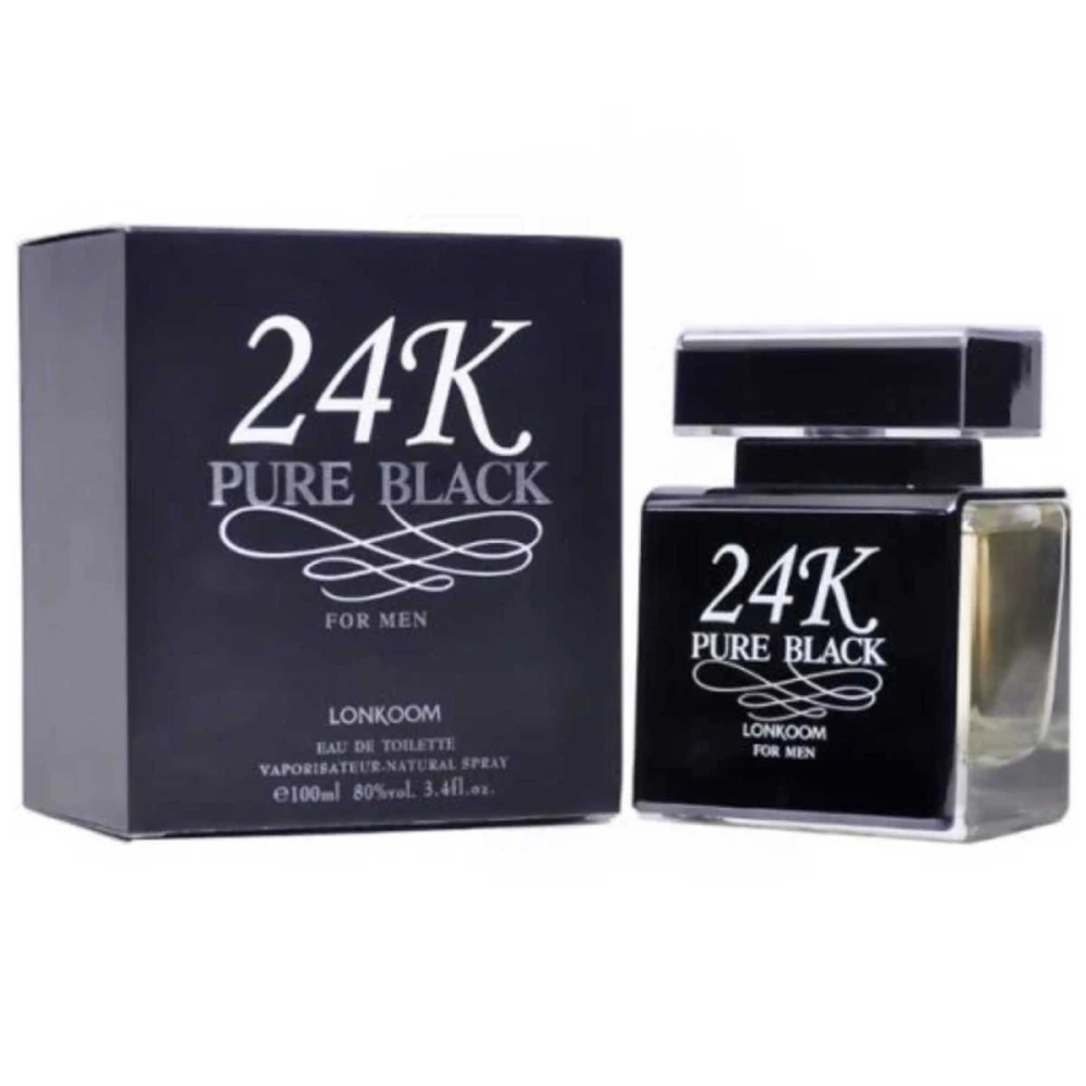 LONKOOM 24K PURE BLACK EDT MEN 100ML