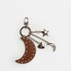 Llavero Starry Night En Cuero Graneado Tabaco