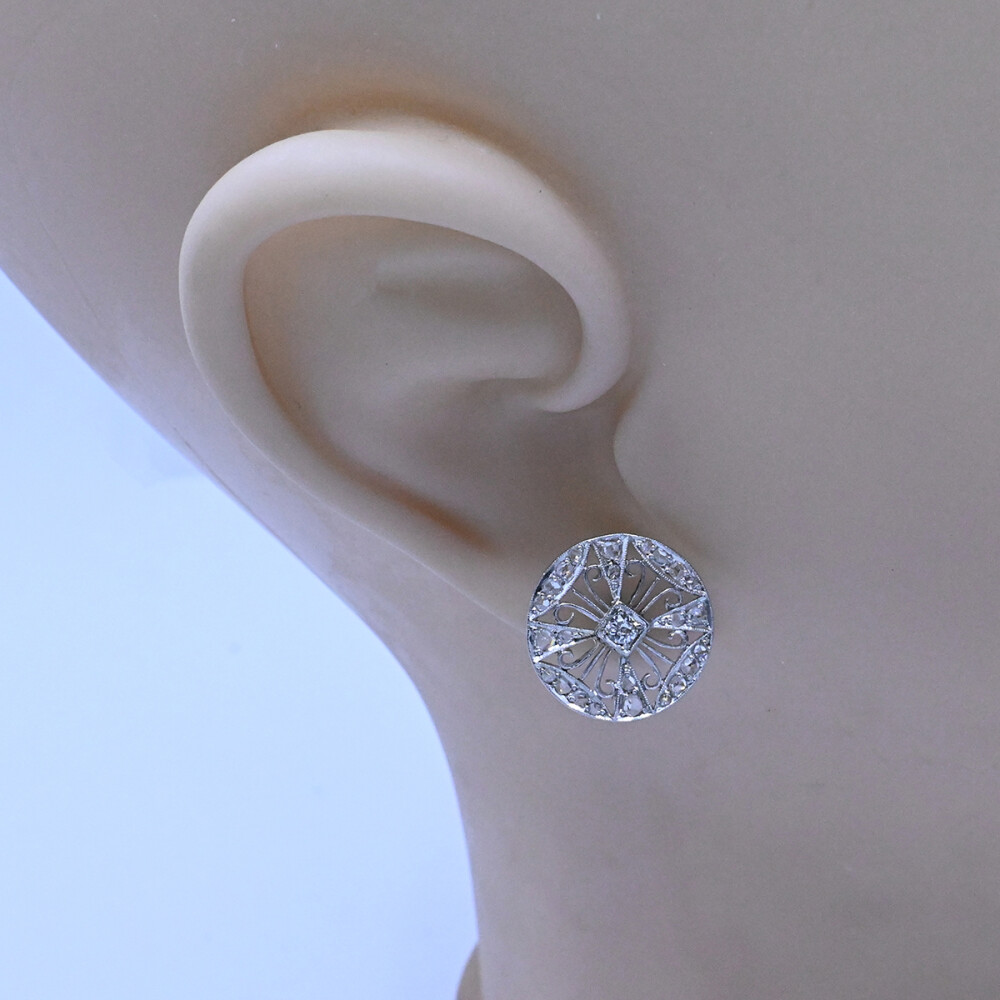 Caravanas oro 18k antiguas con brillantes y diamantes. Caravanas oro 18k antiguas con brillantes y diamantes.