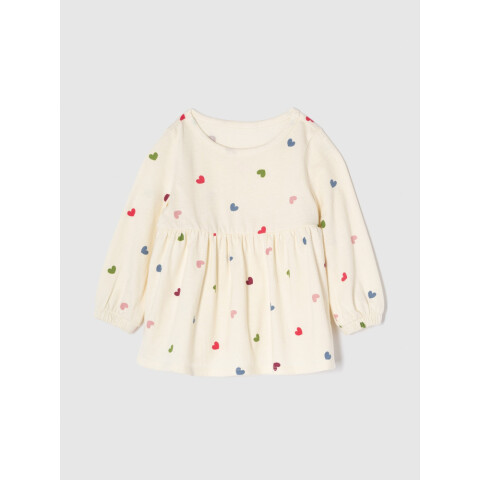 BF LS TUNIC MULTI HEART MILK