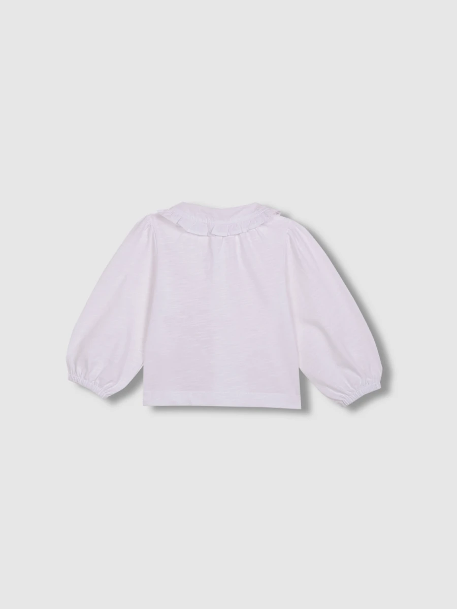 Camiseta Con Cuello De Popelin Blanco Optico