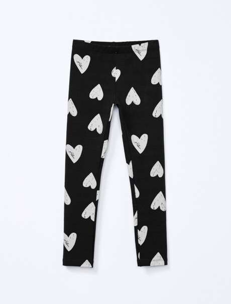 CALZA INFANTIL ESTAMPADA NEGRO