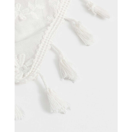 Vincha Con Borlas Blanco Crudo