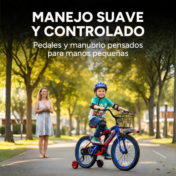 Bicicleta Infantil Yjtong R18 Canasto Parrilla Guardabarros Rojo 1