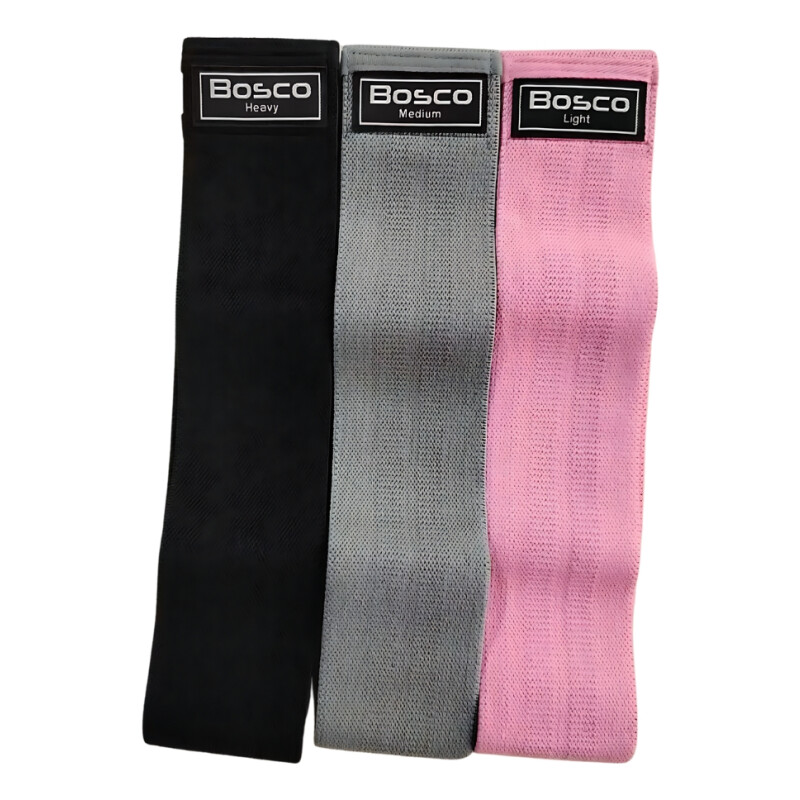 Set X3 Bandas Elasticas De Resistencia Bosco + Bolso Multicolor