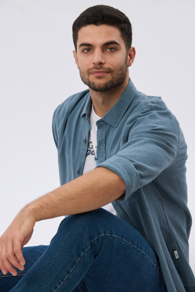CAMISA LISA DE LINO - Piedra 