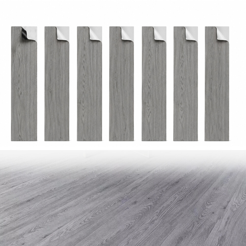 Vinílico autoadhesivo piso PVC 1m2 = 7 placas Gris